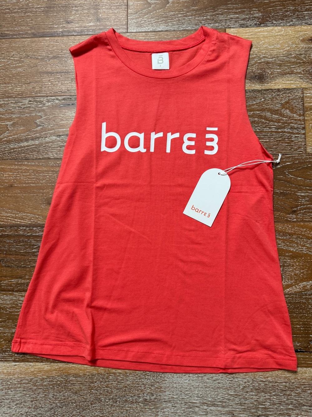 NWT Barre3 Orange Workout Tank Top Shirt / Size Small